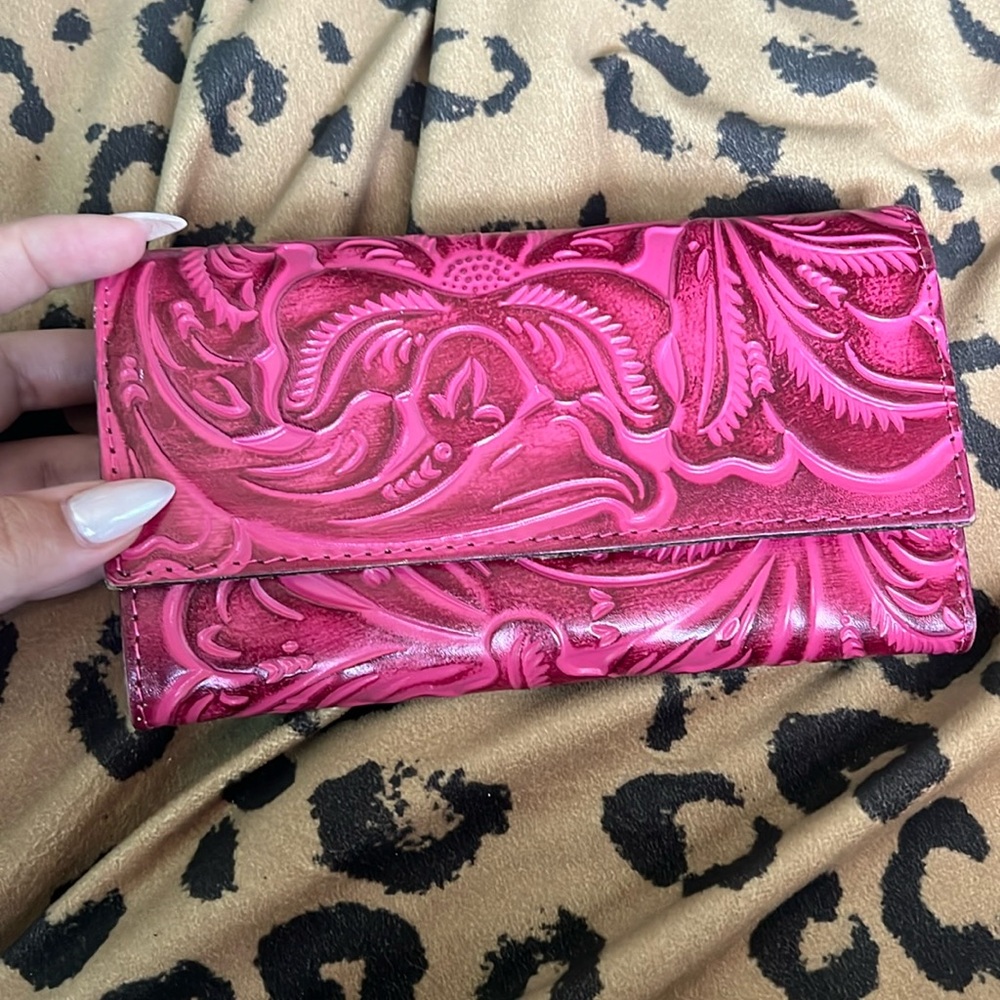 Patricia Nash Pink Embossed Leather Wallet